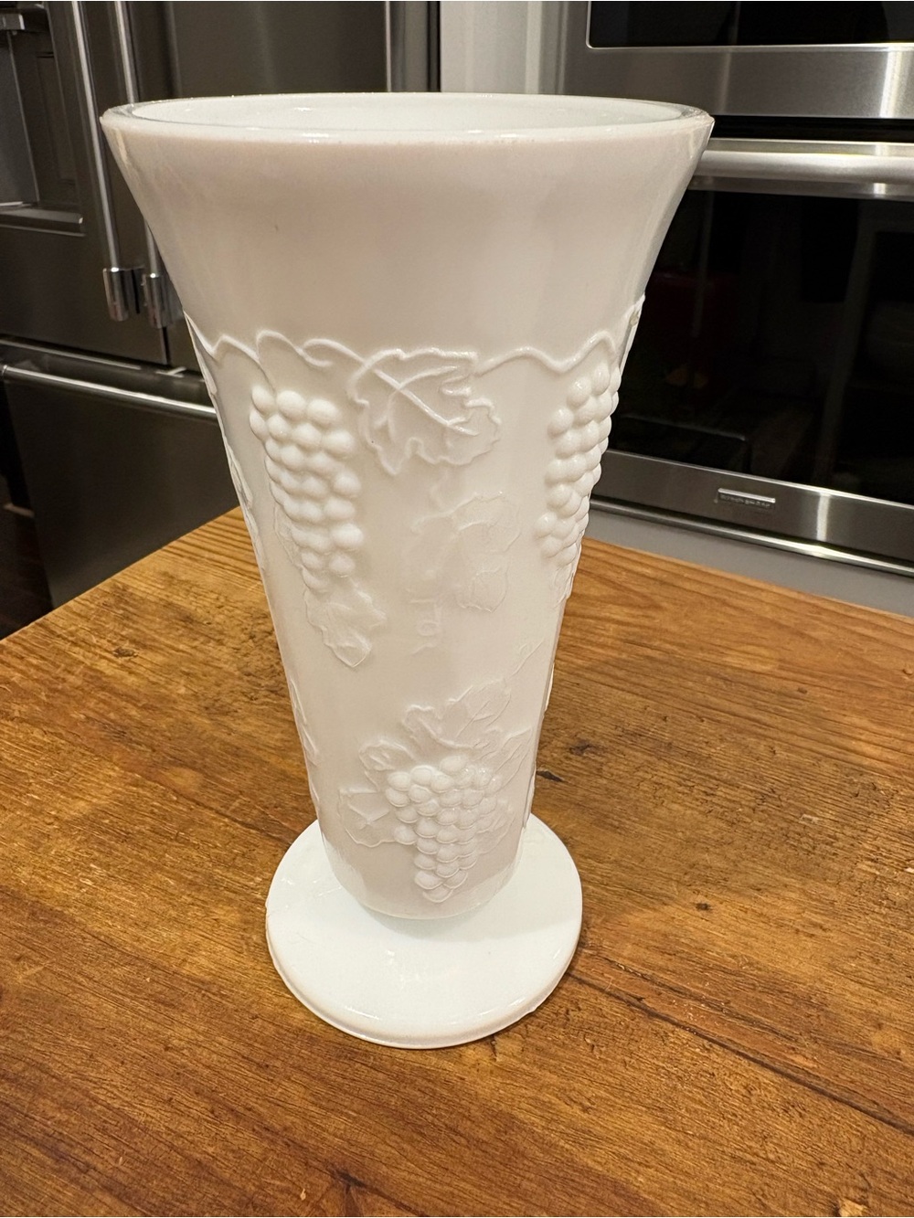 Colony Harvest Grape by Indiana Flower Vase Milk Glass